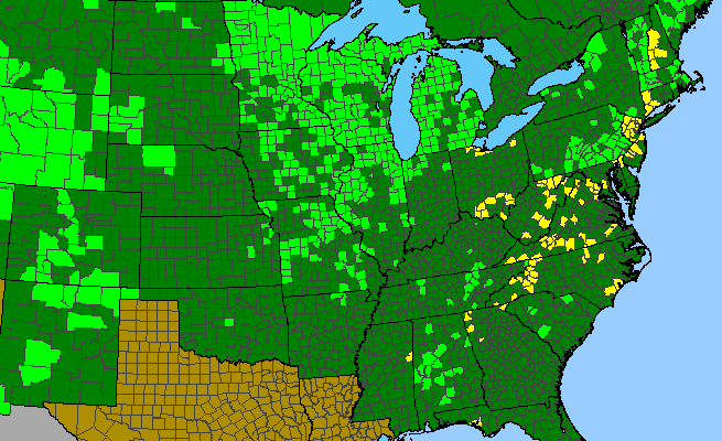 The range of Packera crawfordii